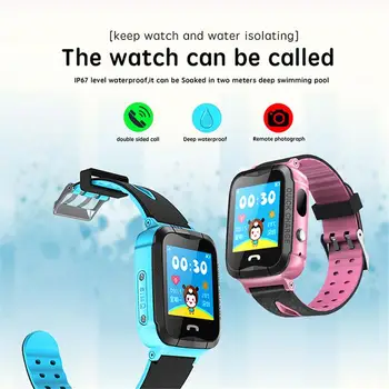 Çocuk akıllı saat Y34 | 2 Renkli Silikon Kayış Çocuk Telefonu akıllı saat / Su Geçirmez İzle Uzaktan Fotoğraf Çekme Fonksiyonu